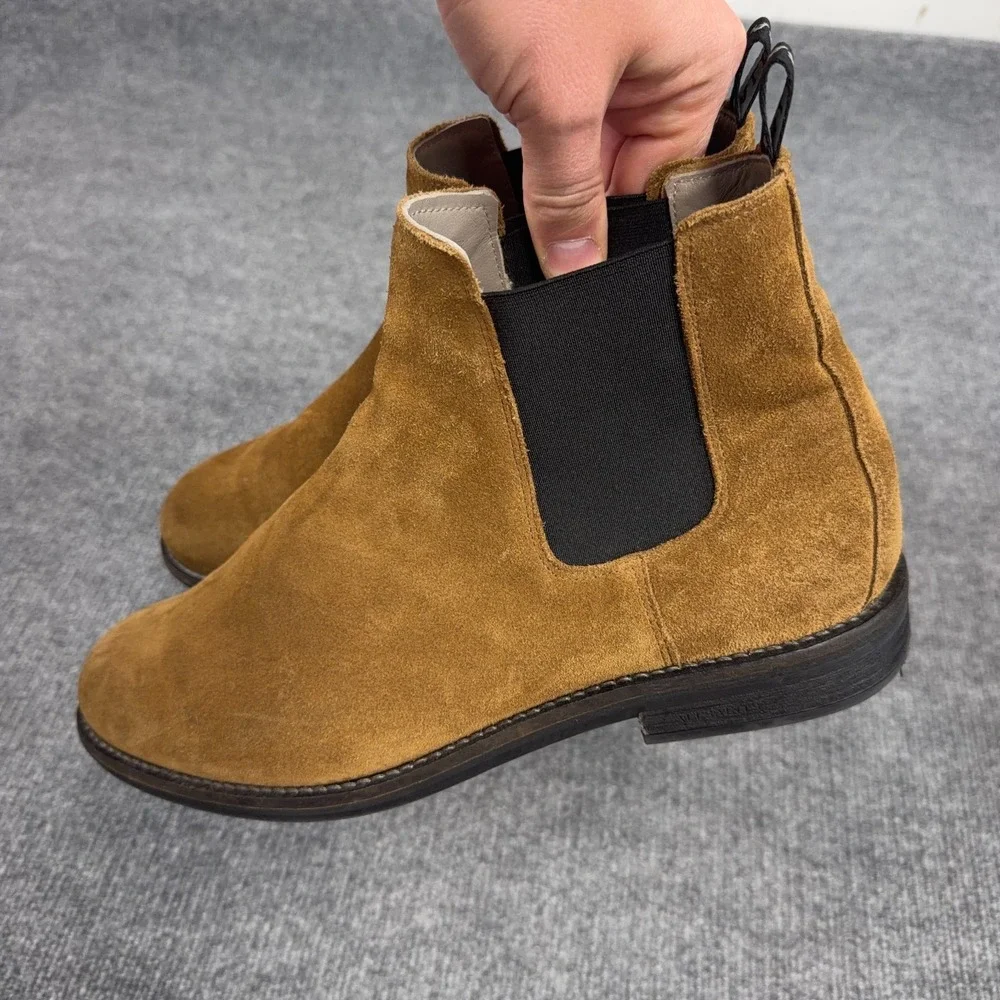 All Saints Harley Chelsea Slip On Suede Boots Men 13 (46 EU) Tan Brown Leather
